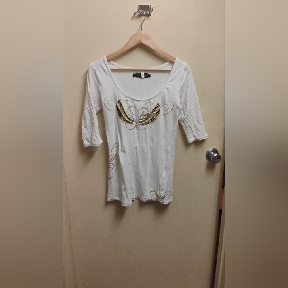 Vintage 2000s Coogi Cropped Sleeves Logo Tee Shirt Sz L